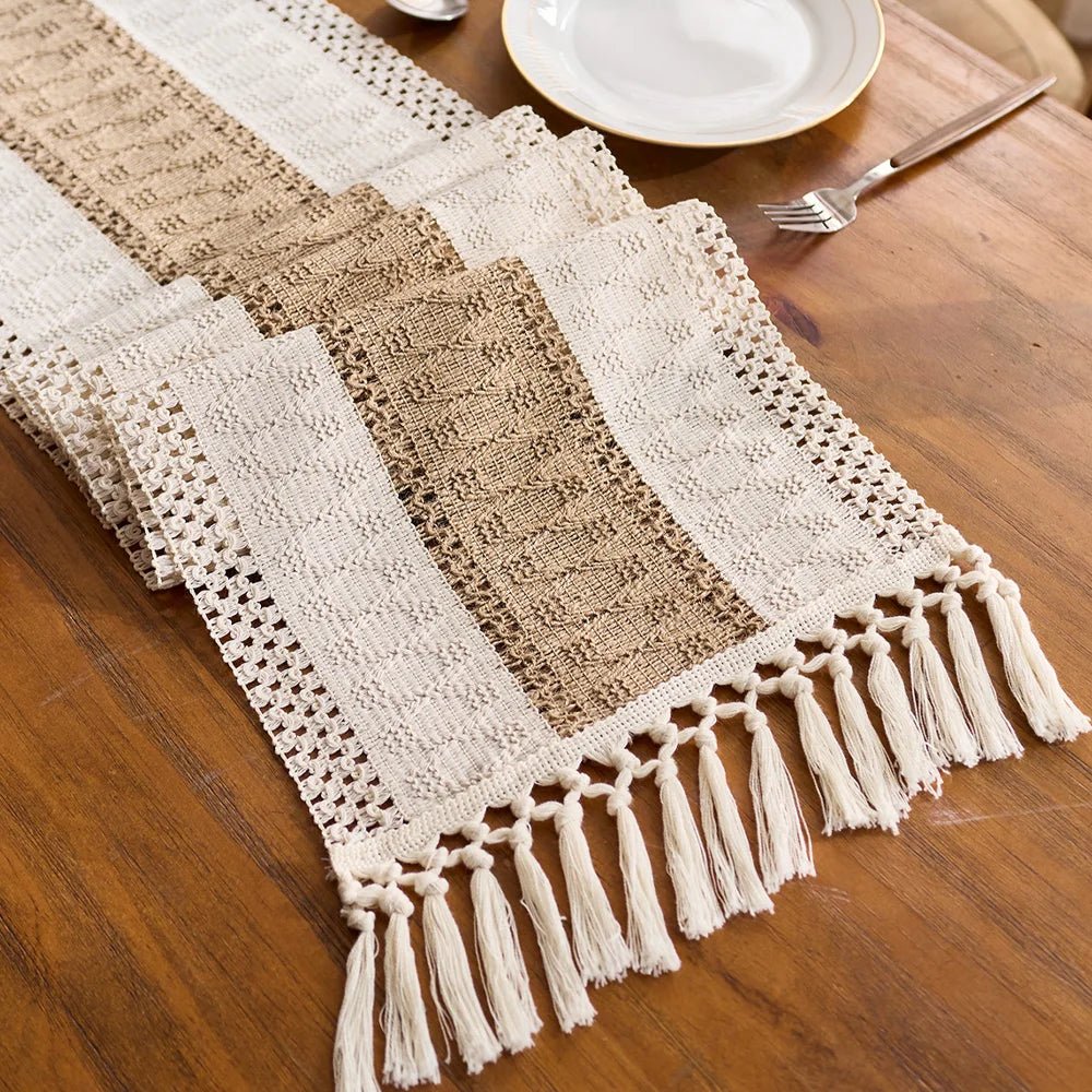 LoomBoho Tassel Table Runner, Cotton/Polyester - MOOAZAA