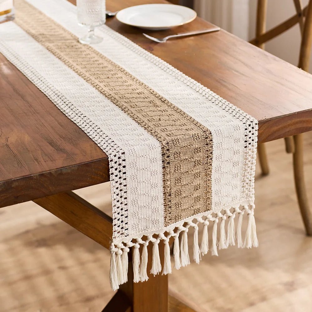 LoomBoho Tassel Table Runner, Cotton/Polyester - MOOAZAA