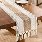 LoomBoho Tassel Table Runner, Cotton/Polyester - MOOAZAA