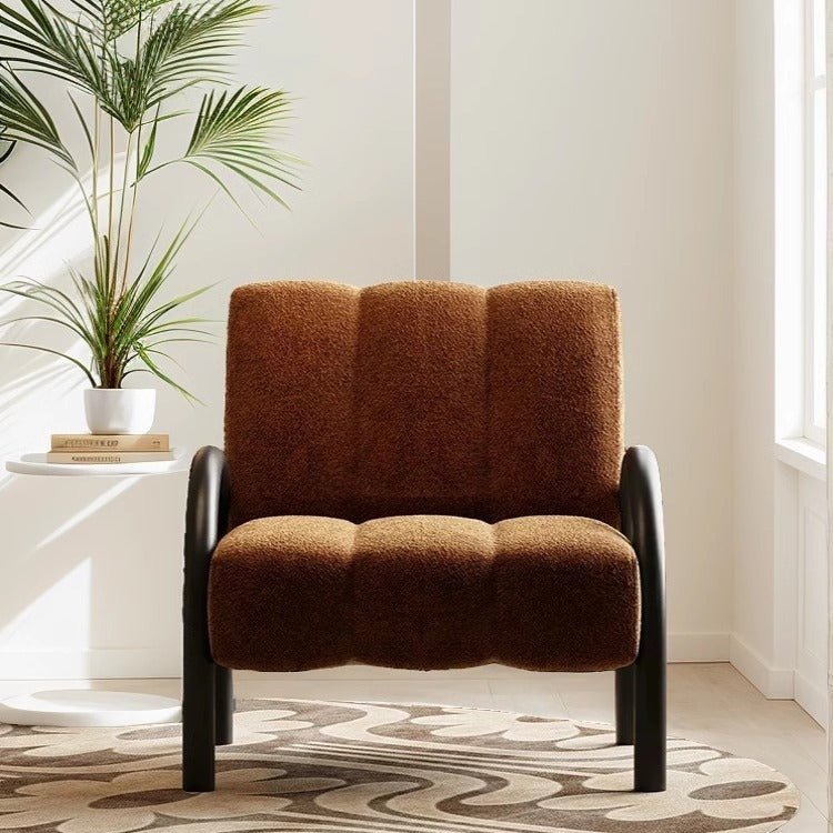 LOOP Modern Single Chair, Dark Brown/ Cream/ Dark Green - MOOAZAA 