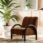 LOOP Modern Single Chair, Dark Brown/ Cream/ Dark Green - MOOAZAA 