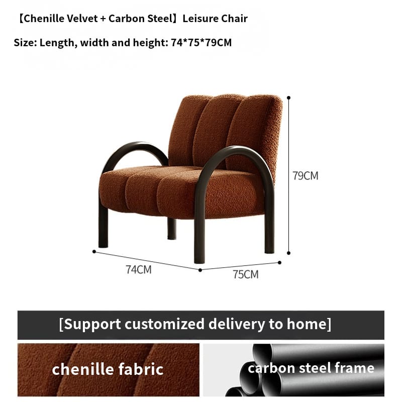 LOOP Modern Single Chair, Dark Brown/ Cream/ Dark Green - MOOAZAA 