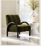 LOOP Modern Single Chair, Dark Brown/ Cream/ Dark Green - MOOAZAA 