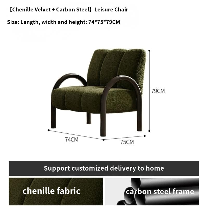 LOOP Modern Single Chair, Dark Brown/ Cream/ Dark Green - MOOAZAA 