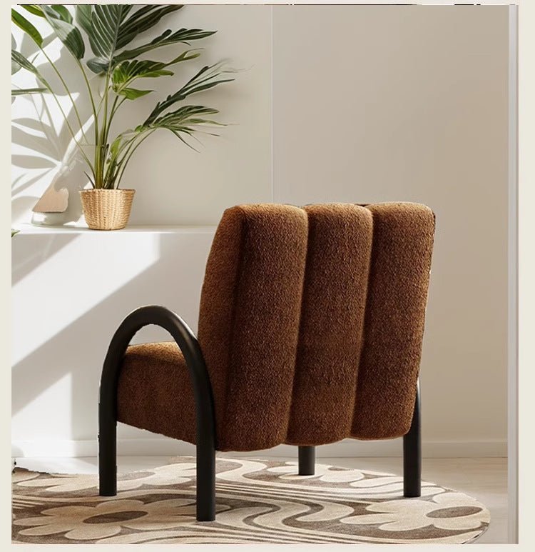 LOOP Modern Single Chair, Dark Brown/ Cream/ Dark Green - MOOAZAA 