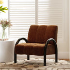 LOOP Modern Single Chair, Dark Brown/ Cream/ Dark Green - MOOAZAA 