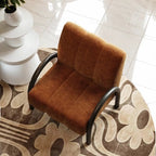 LOOP Modern Single Chair, Dark Brown/ Cream/ Dark Green - MOOAZAA 