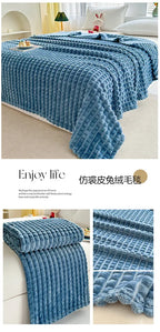 Luxury Imitation Fur Flannel Blanket – Ultra-Soft Winter Throw