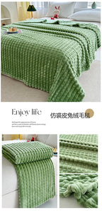 Luxury Imitation Fur Flannel Blanket – Ultra-Soft Winter Throw
