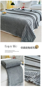 Luxury Imitation Fur Flannel Blanket – Ultra-Soft Winter Throw