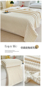 Luxury Imitation Fur Flannel Blanket – Ultra-Soft Winter Throw