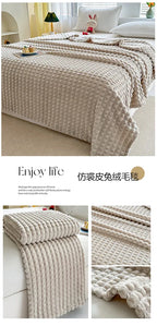 Luxury Imitation Fur Flannel Blanket – Ultra-Soft Winter Throw