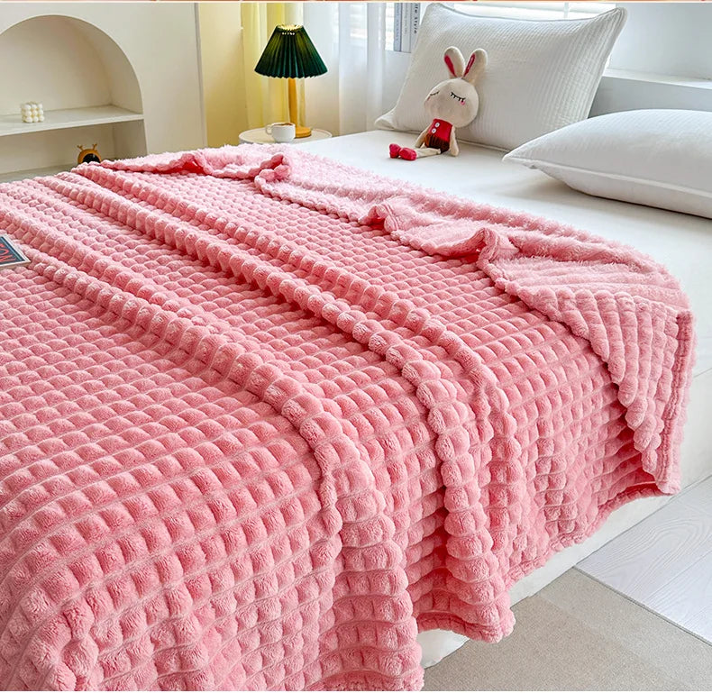 Luxury Imitation Fur Flannel Blanket – Ultra-Soft Winter Throw