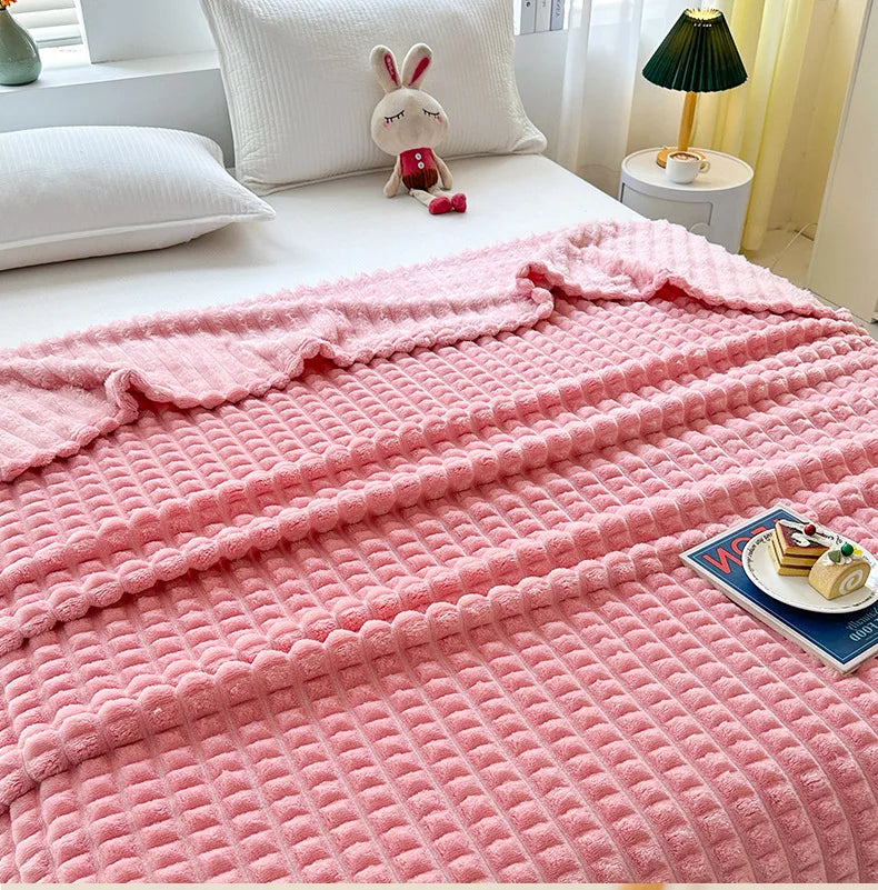 Luxury Imitation Fur Flannel Blanket – Ultra-Soft Winter Throw