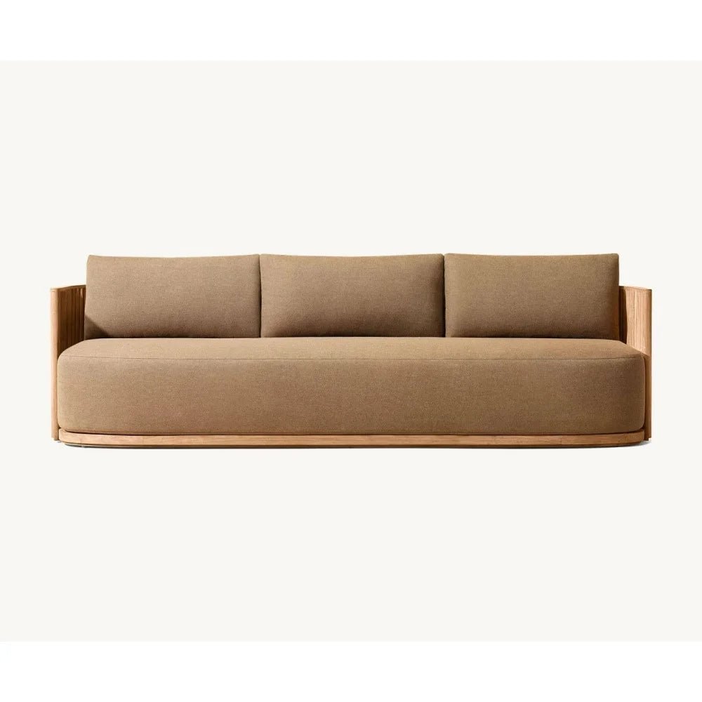 Luxury Teak Outdoor Sectional Sofa Set with Waterproof Cushions - MOOAZAA