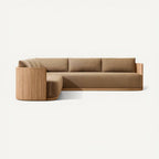Luxury Teak Outdoor Sectional Sofa Set with Waterproof Cushions - MOOAZAA