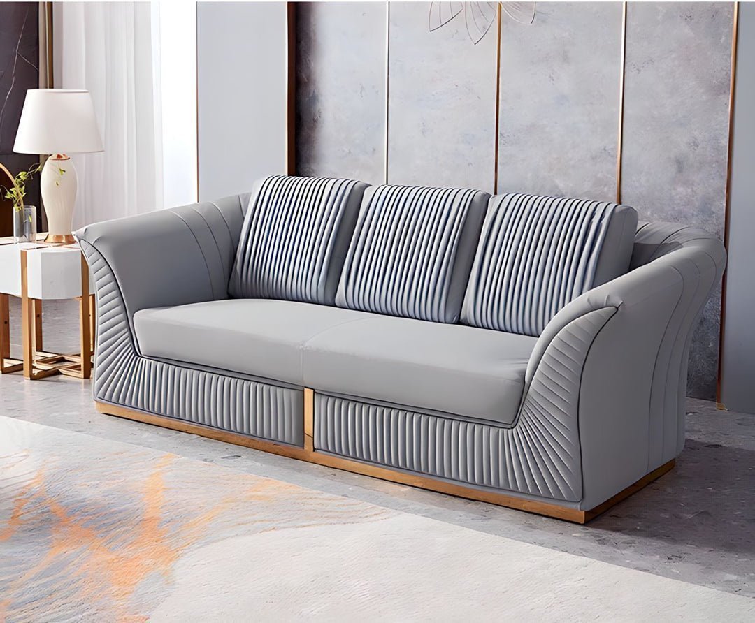 Manhattan Sofa Set in Luxury Grey Velvet - MOOAZAA 
