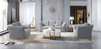 Manhattan Sofa Set in Luxury Grey Velvet - MOOAZAA 