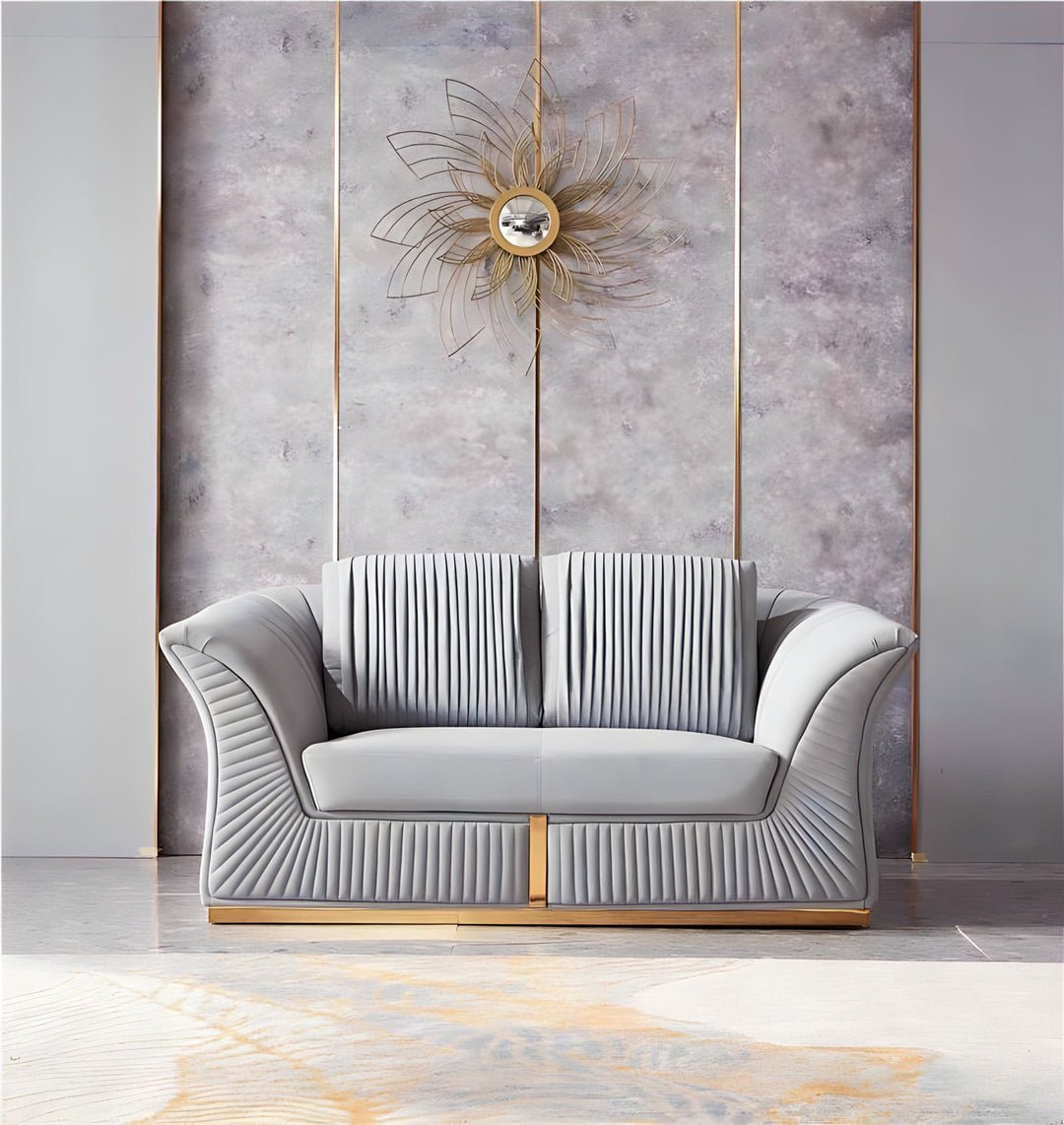 Manhattan Sofa Set in Luxury Grey Velvet - MOOAZAA 