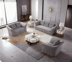 Manhattan Sofa Set in Luxury Grey Velvet - MOOAZAA 
