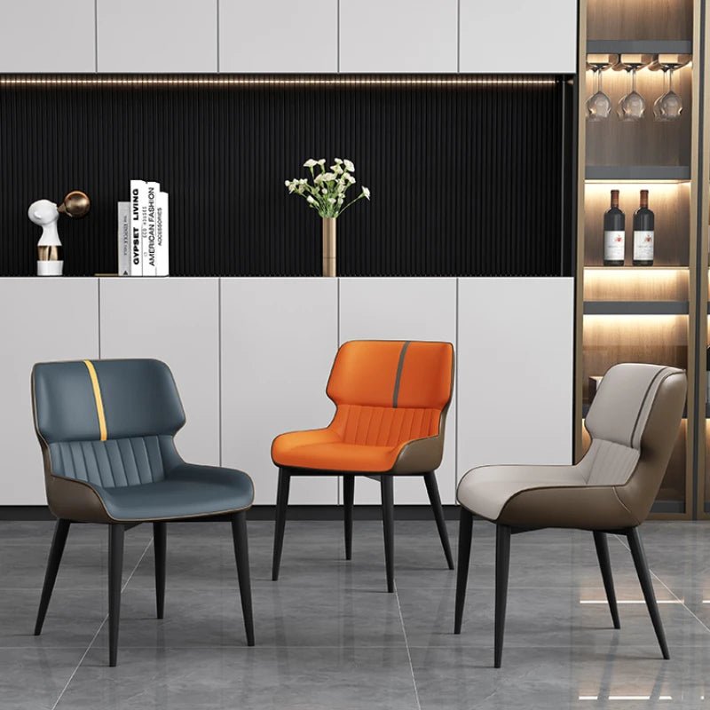MARME Nordic Leather Dining Chair - MOOAZAA 