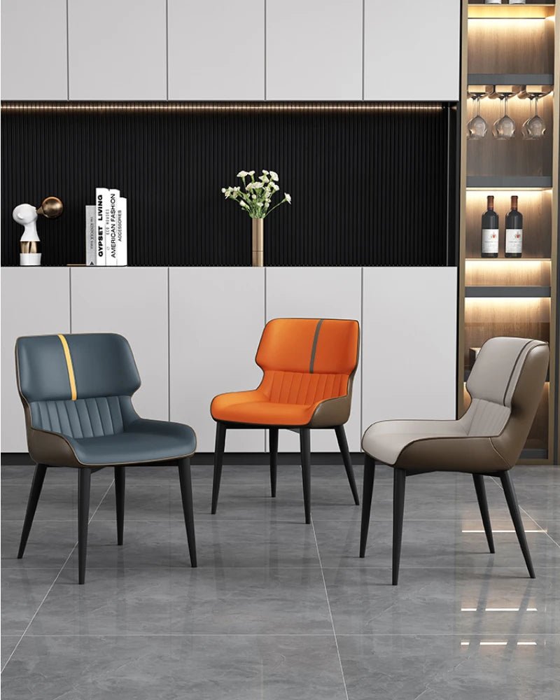 MARME Nordic Leather Dining Chair - MOOAZAA 