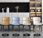MARME Nordic Leather Dining Chair - MOOAZAA 