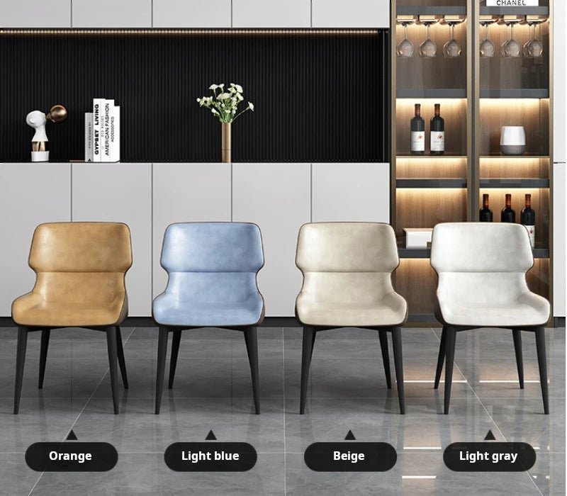 MARME Nordic Leather Dining Chair - MOOAZAA 