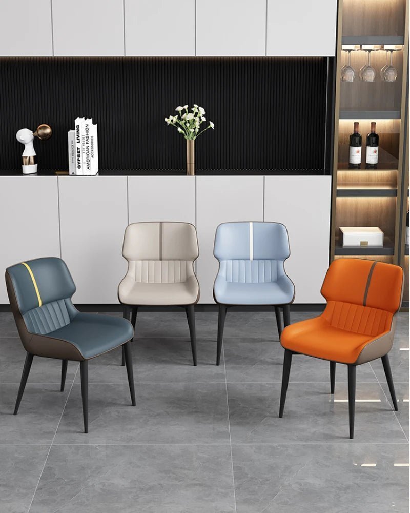MARME Nordic Leather Dining Chair - MOOAZAA 