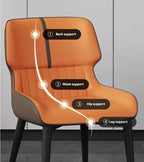 MARME Nordic Leather Dining Chair - MOOAZAA 