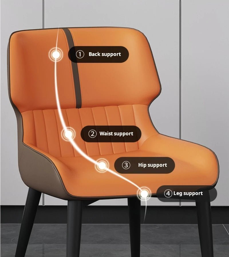 MARME Nordic Leather Dining Chair - MOOAZAA 