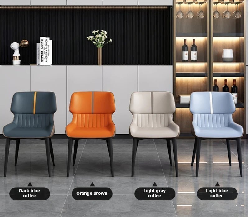 MARME Nordic Leather Dining Chair - MOOAZAA 