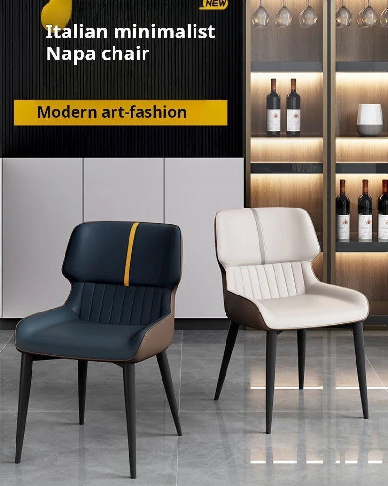 MARME Nordic Leather Dining Chair - MOOAZAA 