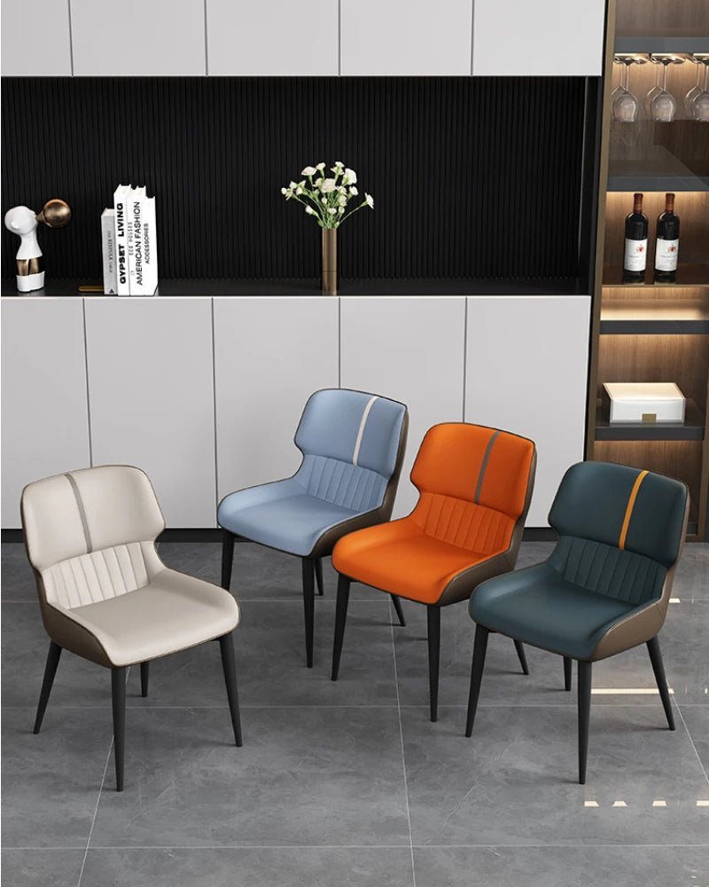 MARME Nordic Leather Dining Chair - MOOAZAA 