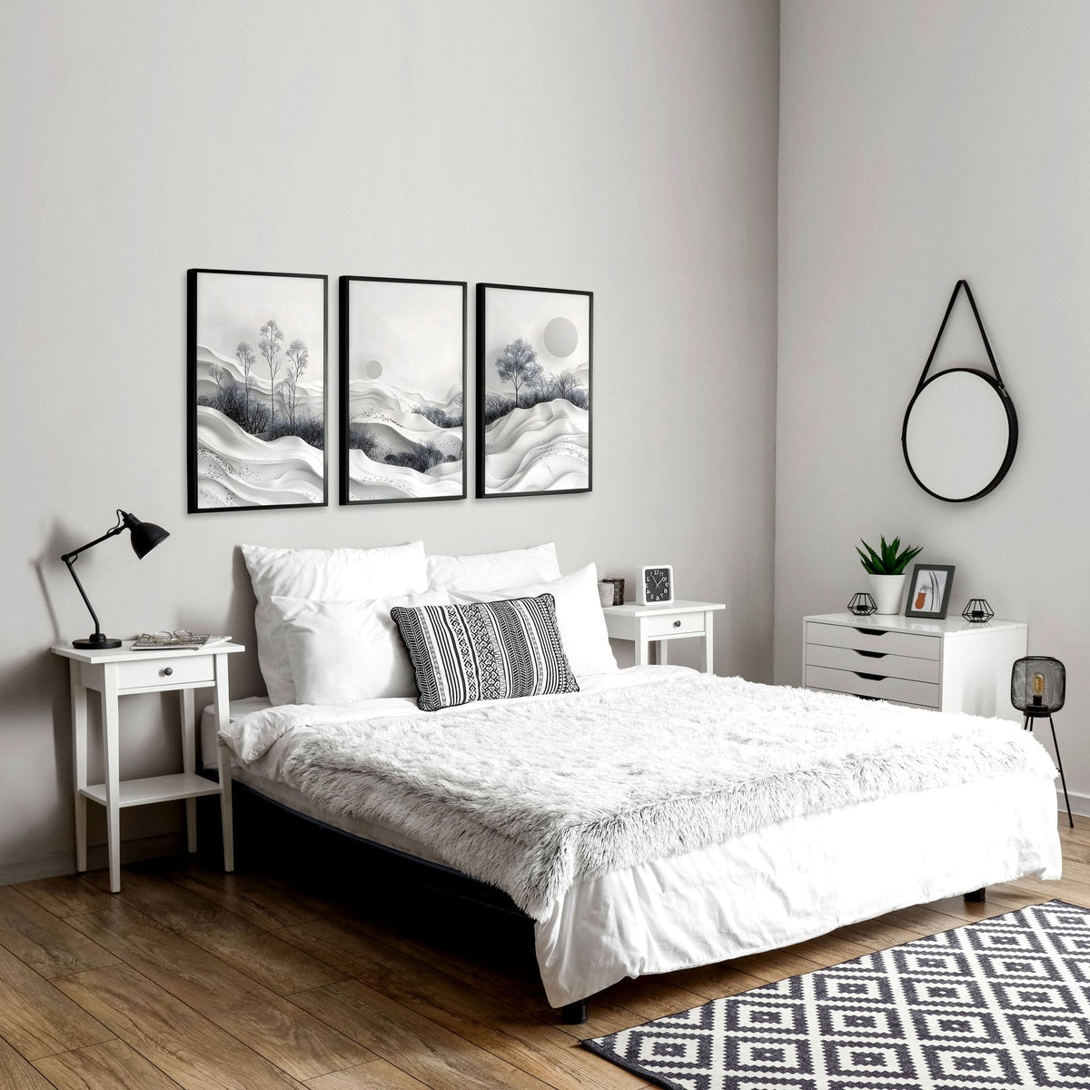 Mens Bedroom Art | Set of 3 Wall Art Prints