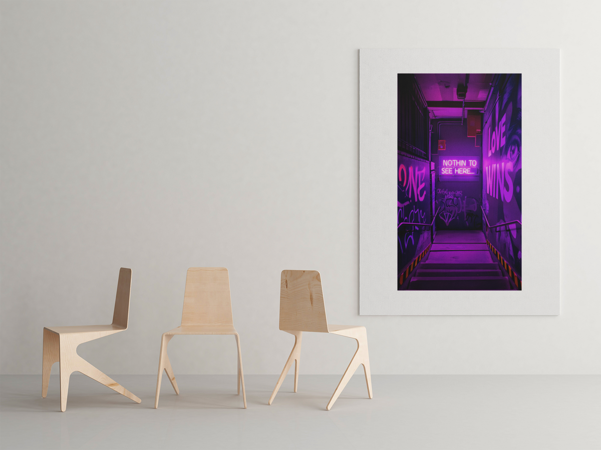 Graffiti Wall Art – Neon Urban Alley Print