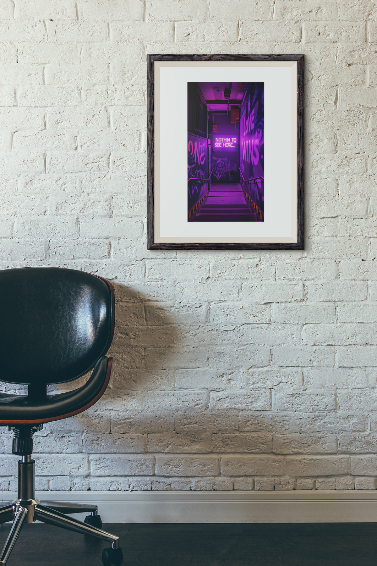 Graffiti Wall Art – Neon Urban Alley Print