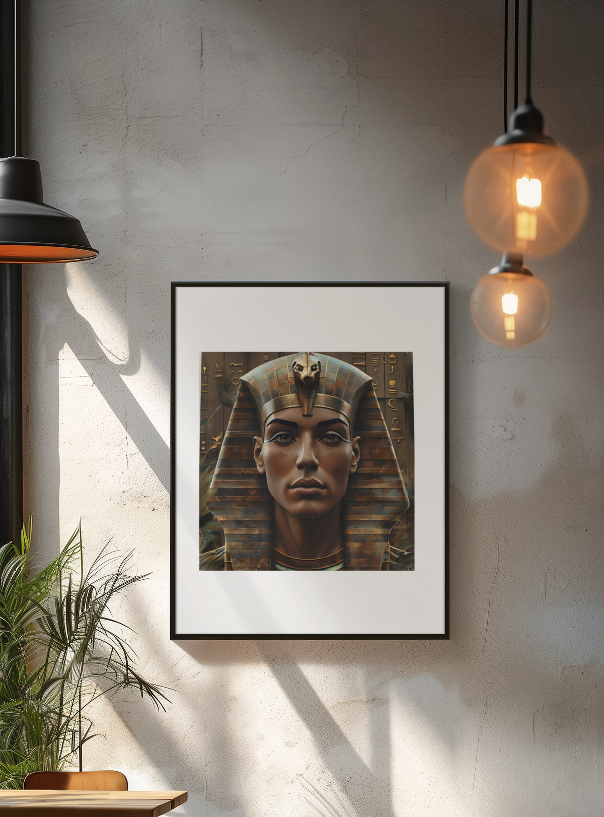 Retro Futurism Pharaoh Wall Art – Modern Egyptian Poster