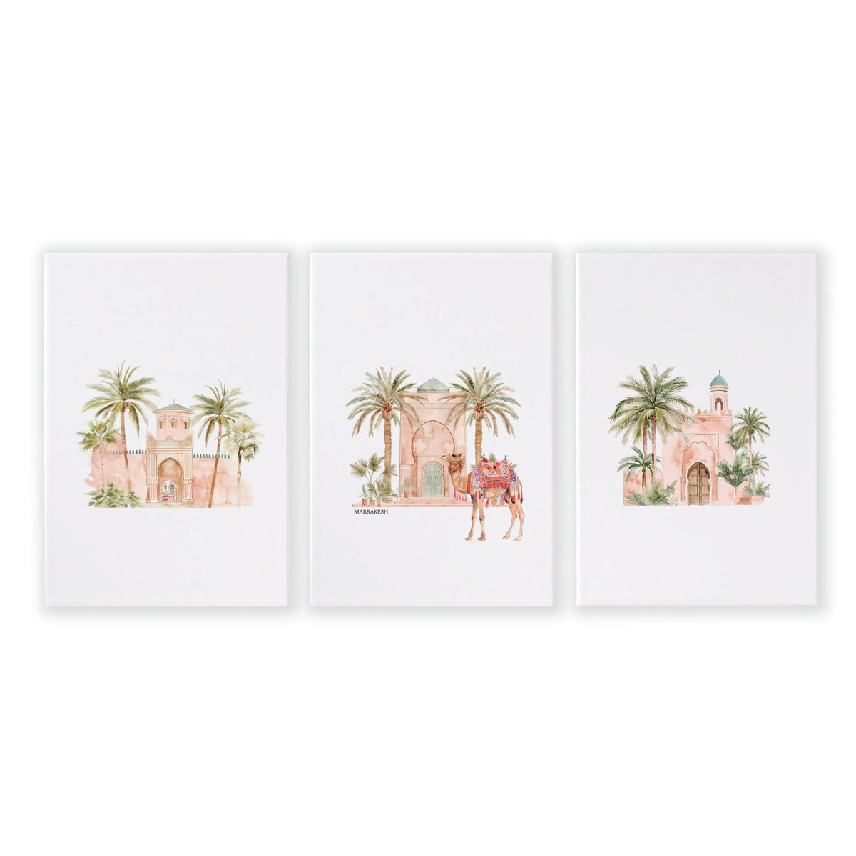 Modern Art Wall Decoration | Set of 3 Moroccan Inspired Wall art Prints