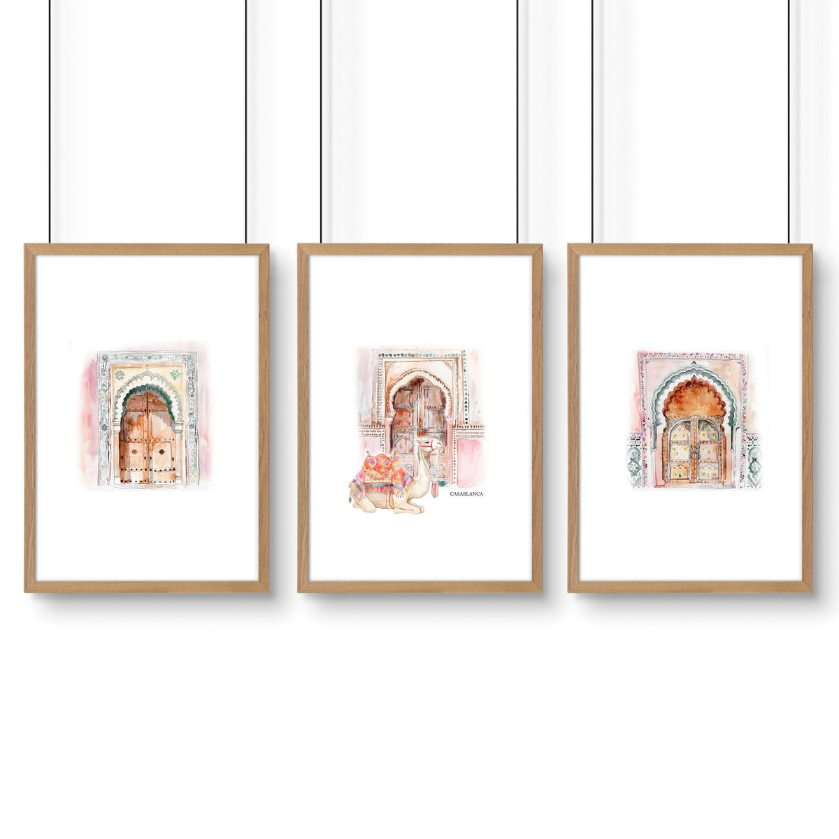 Modern Artwork For Walls | Set of 3 Moroccan Inspired Wall art Prints