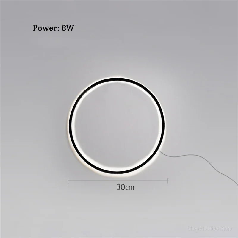 Modern Black Gold Circle LED Wall Lamp - MOOAZAA