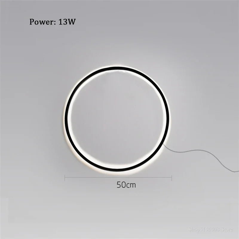 Modern Black Gold Circle LED Wall Lamp - MOOAZAA