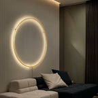Modern Black Gold Circle LED Wall Lamp - MOOAZAA