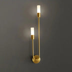 Modern Brass & Black LED Wall Lamp – Double Light Wall Sconce - MOOAZAA