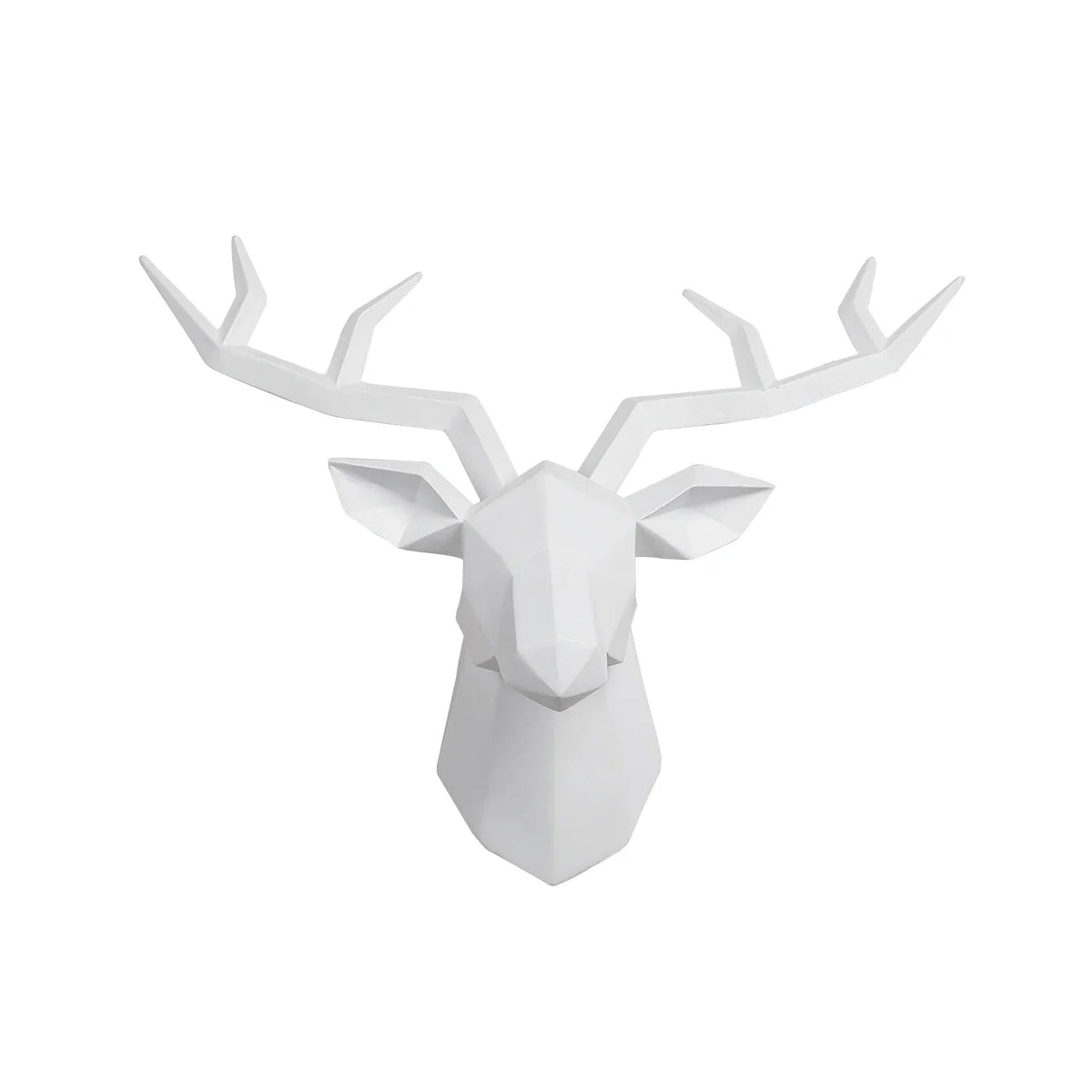 Modern Geometric Deer Head Wall Sculpture – Resin Antler Decor - MOOAZAA