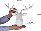 Modern Geometric Deer Head Wall Sculpture – Resin Antler Decor - MOOAZAA