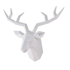 Modern Geometric Deer Head Wall Sculpture – Resin Antler Decor - MOOAZAA