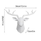 Modern Geometric Deer Head Wall Sculpture – Resin Antler Decor - MOOAZAA
