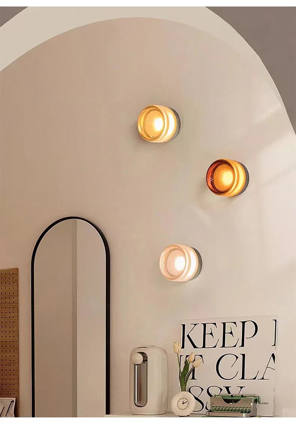 Modern Jelly LED Wall Lamp – Round Glass Wall Light - MOOAZAA