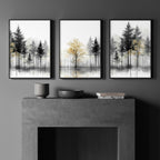 Modern Living Room Wall Art | Set of 3 Asian Inspired Wall art Prints